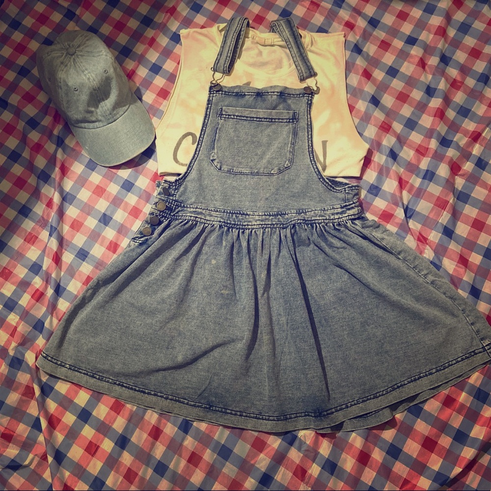 Blue stretch  denim skirt jumper